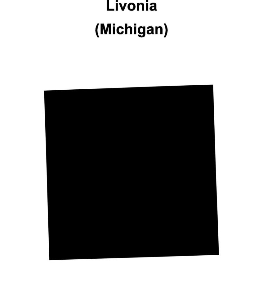 Livonia, Michigan blank outline map vector