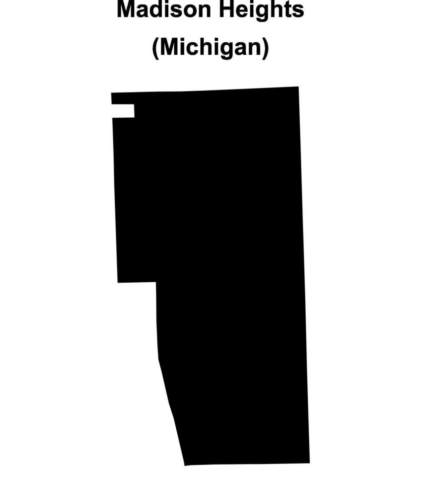 Madison Heights, Michigan blank outline map vector
