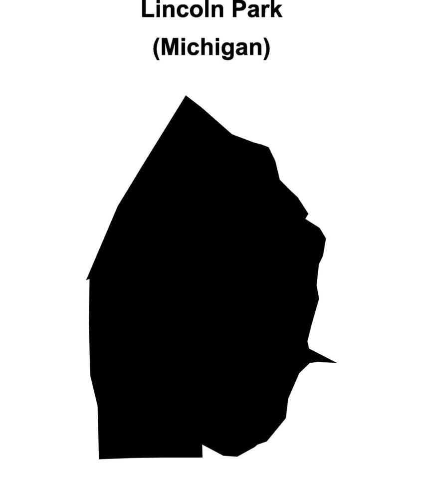 Lincoln Park, Michigan blank outline map vector