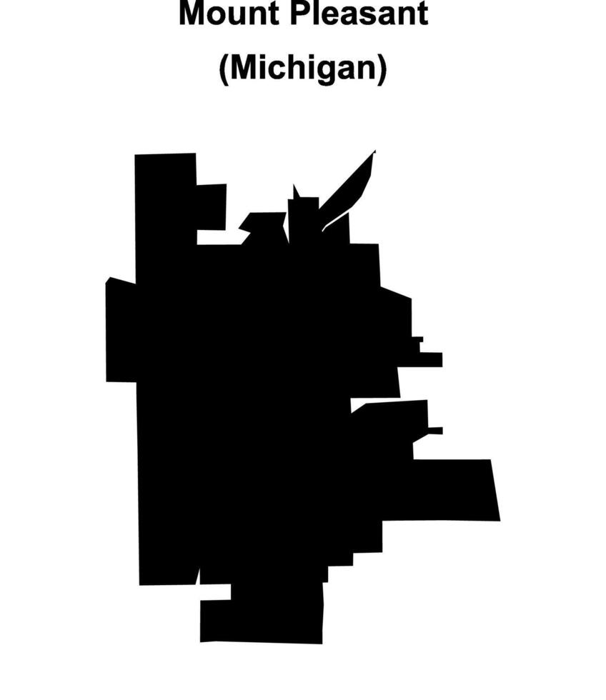 Mount Pleasant, Michigan blank outline map vector