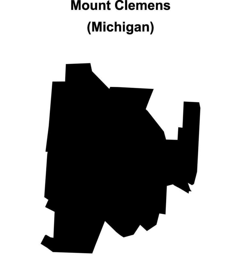 Mount Clemens, Michigan blank outline map vector