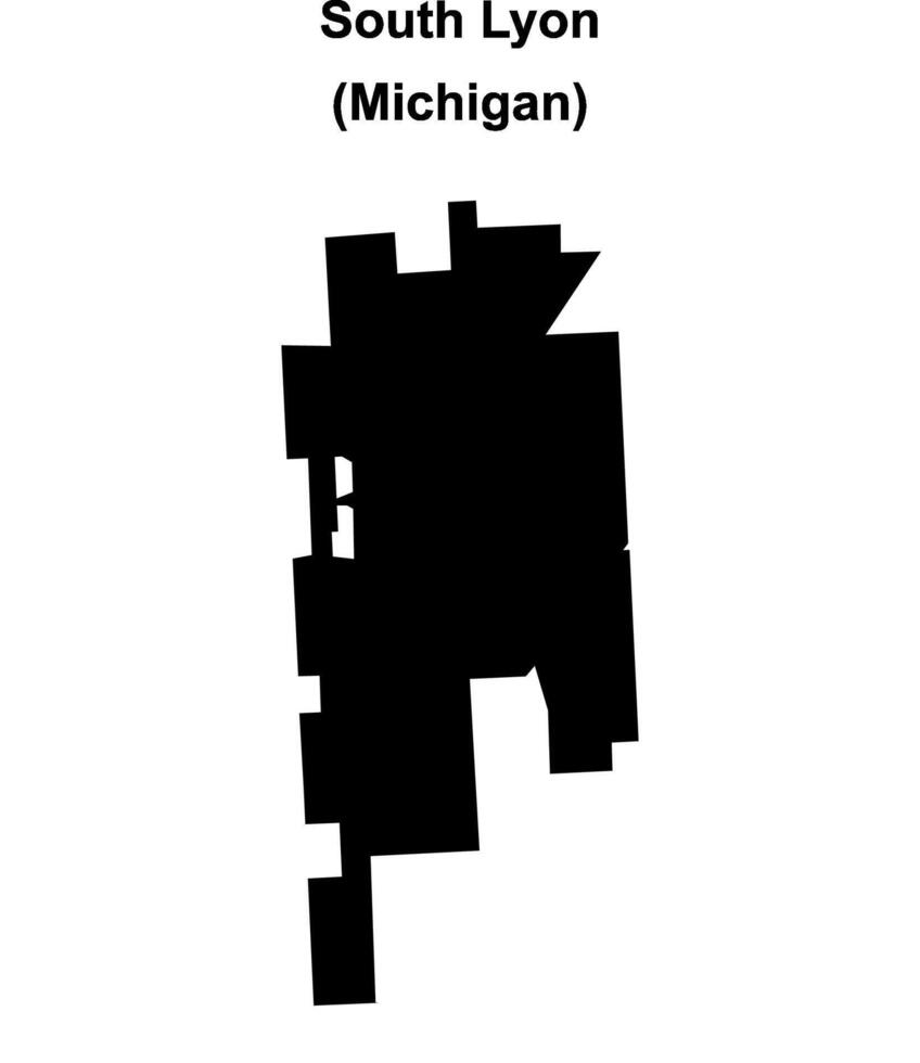 South Lyon, Michigan blank outline map vector