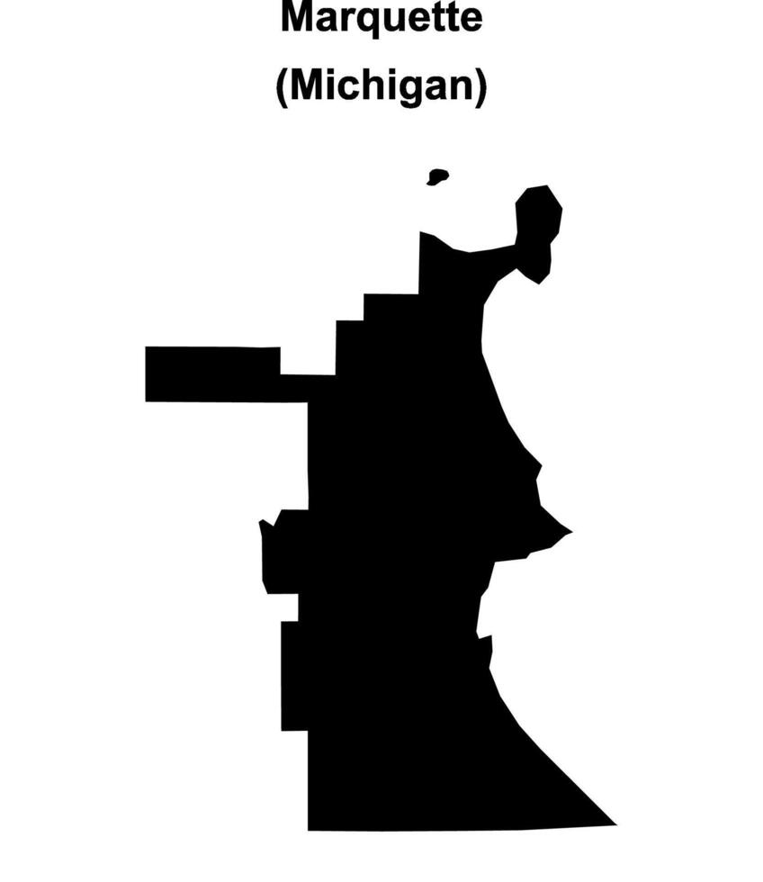 Marquette, Michigan blank outline map vector