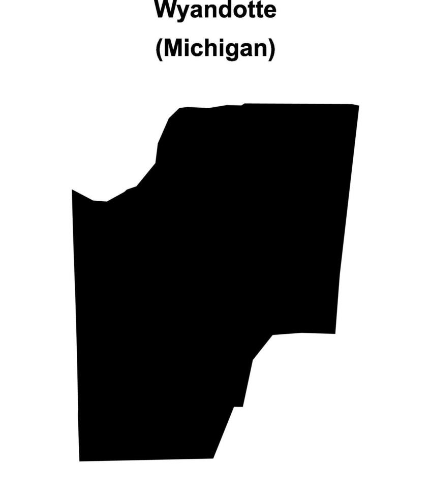 Wyandotte, Michigan blank outline map vector