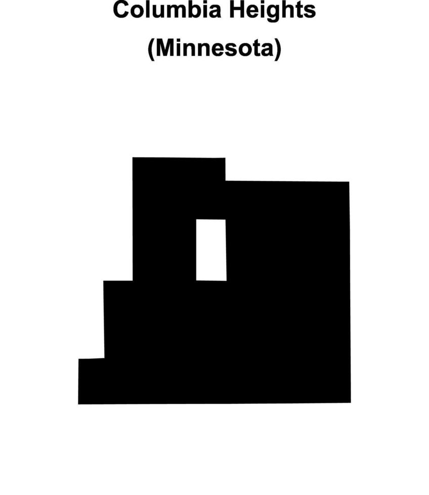 Columbia Heights, Minnesota blank outline map vector