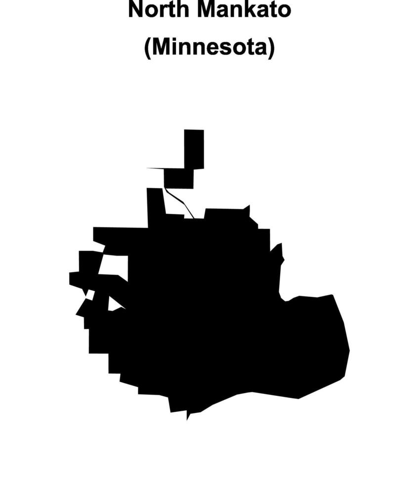 North Mankato, Minnesota blank outline map vector