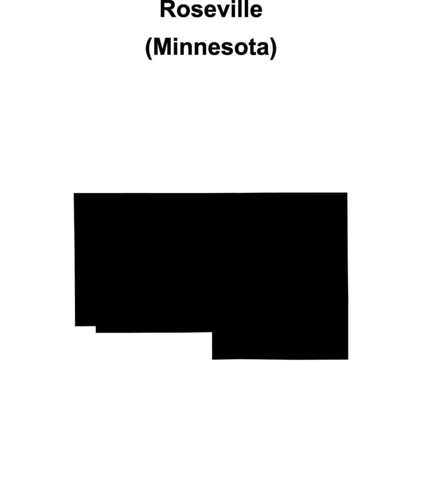 Roseville, Minnesota blank outline map vector