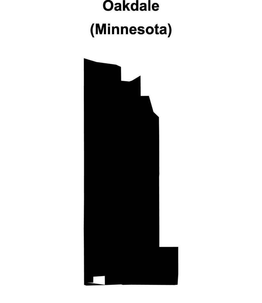 Oakdale, Minnesota blank outline map vector