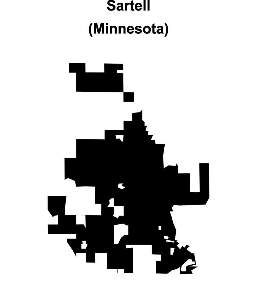 Sartell, Minnesota blank outline map vector