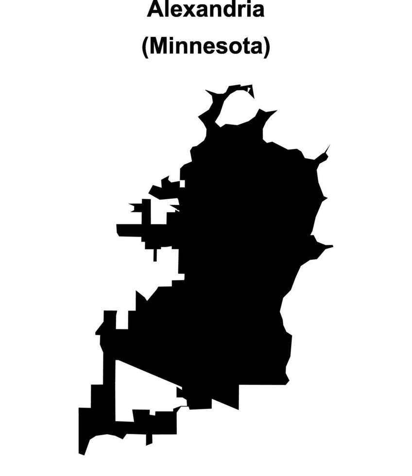 Alexandria, Minnesota blank outline map vector