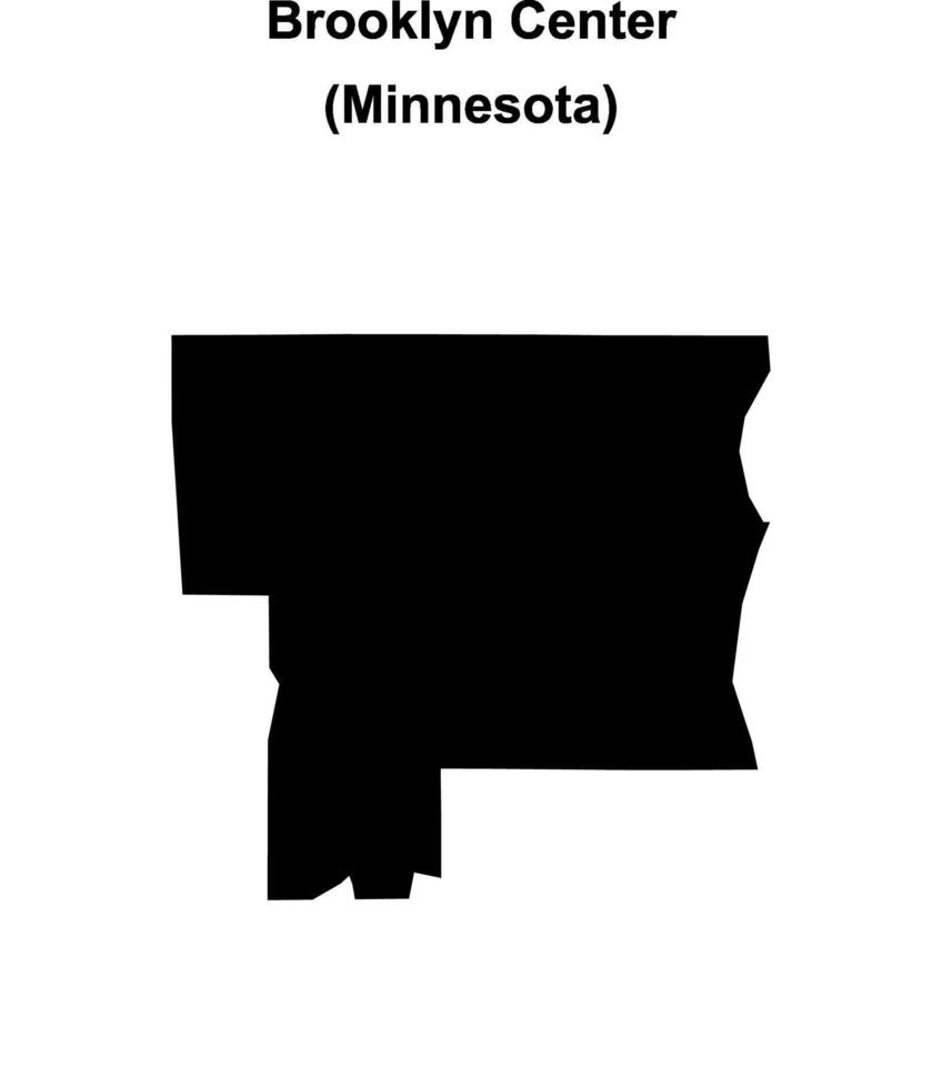 Brooklyn Center, Minnesota blank outline map vector