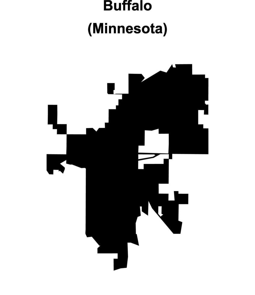 Buffalo, Minnesota blank outline map vector