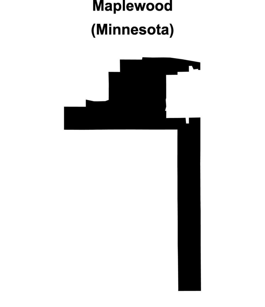 Maplewood, Minnesota blank outline map vector
