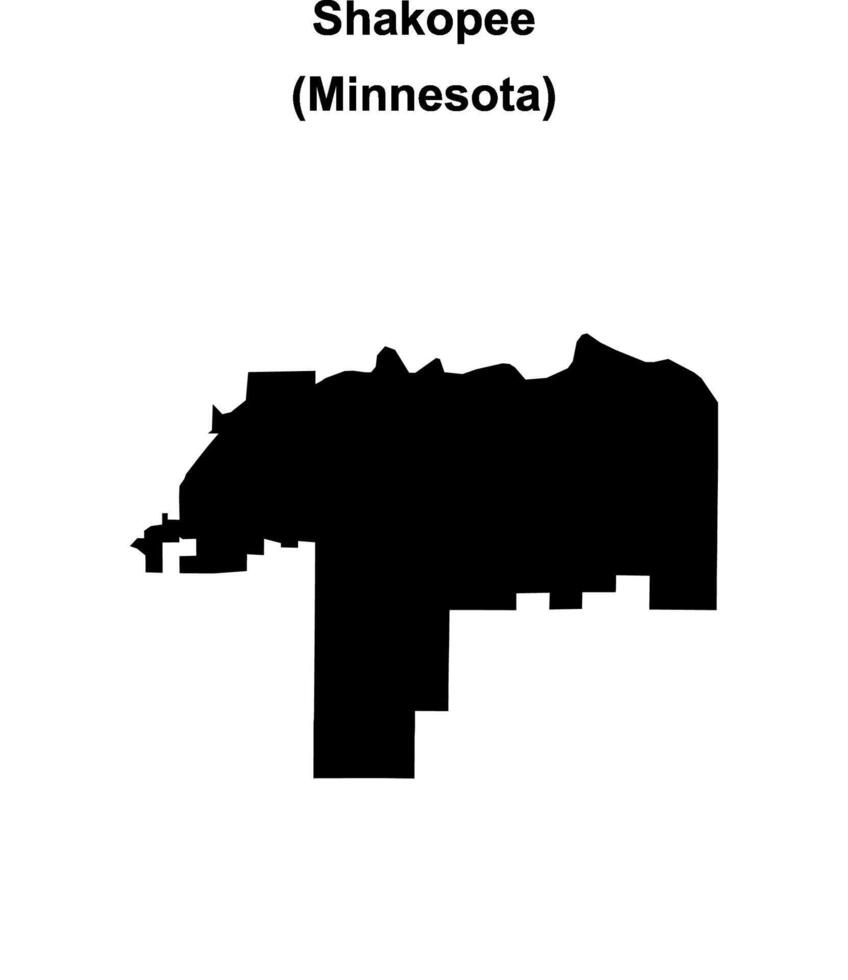 Shakopee, Minnesota blank outline map vector