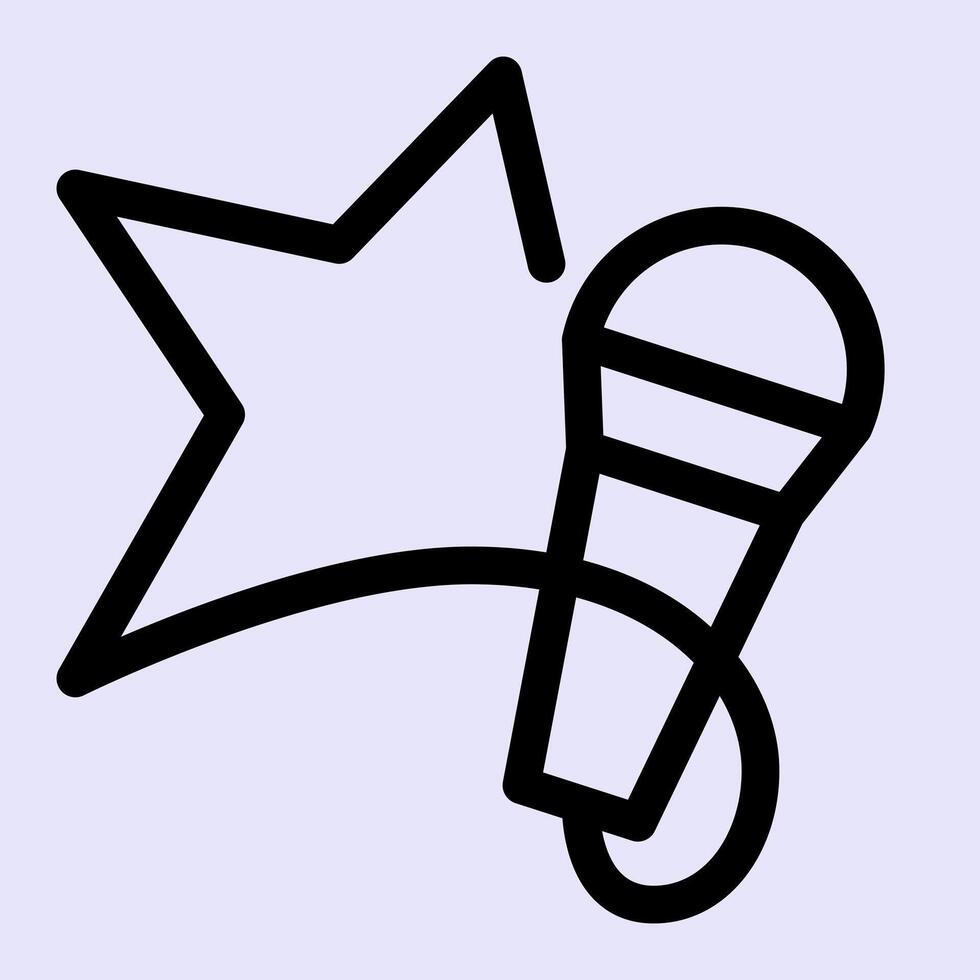 Star Microphone News Icon vector