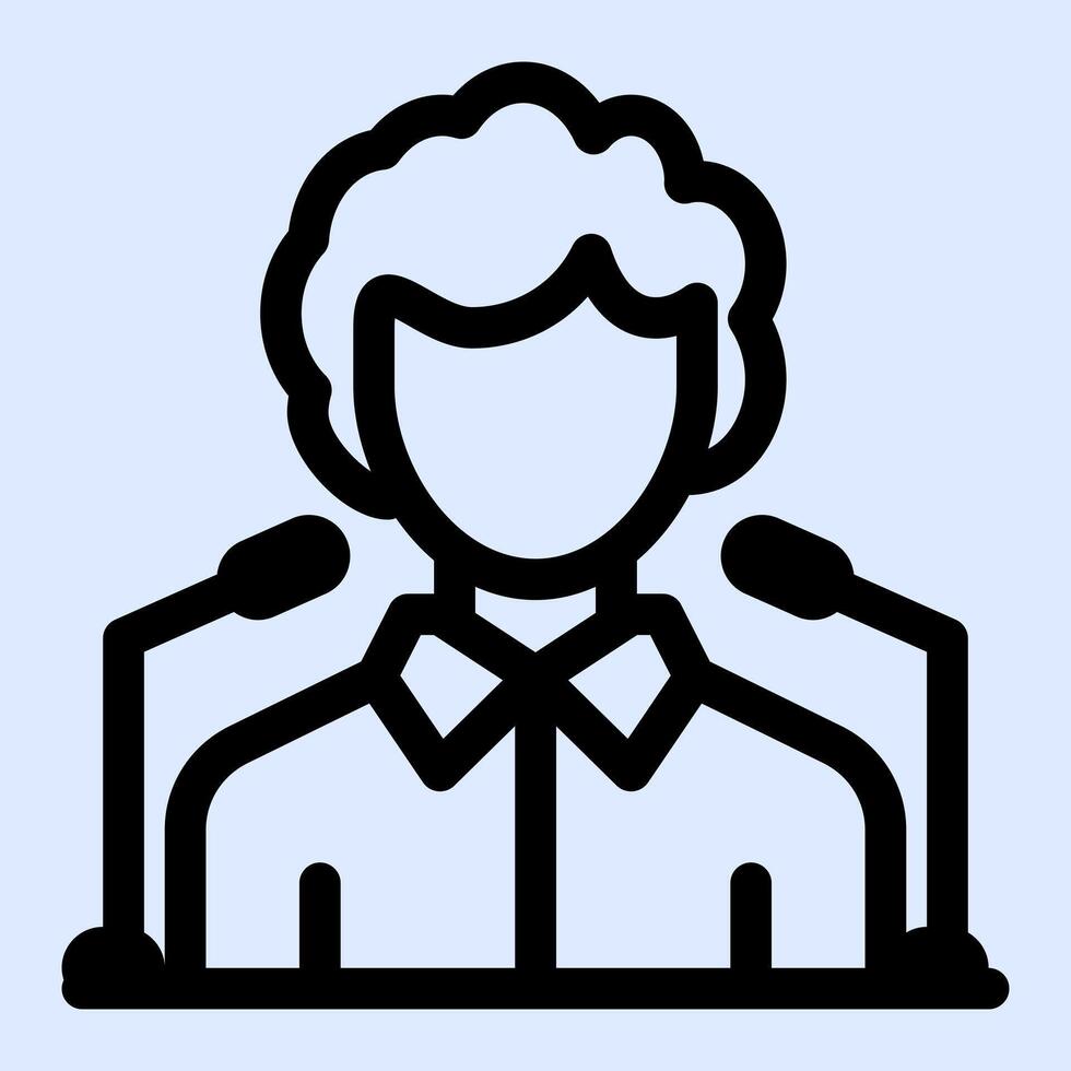 Male Spokesperson Interview Icon vector