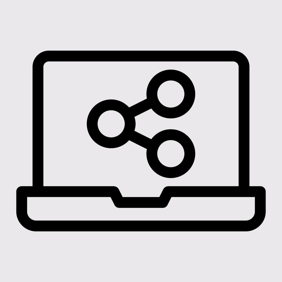 Laptop Share Icon vector
