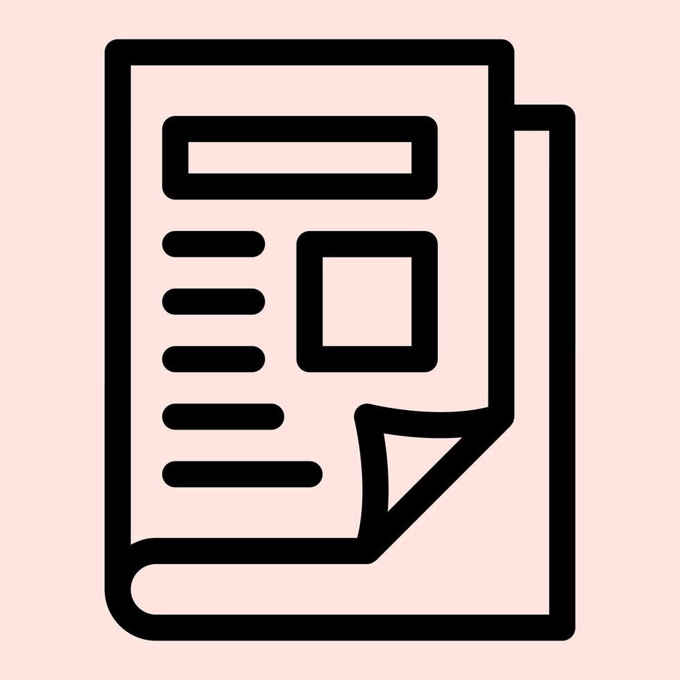 Magazine Flat Line Icon vector