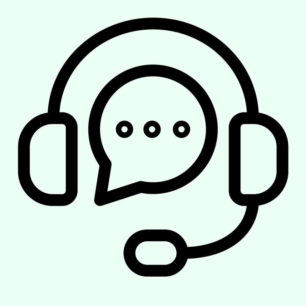Headphone Talk Conversation Icon vector