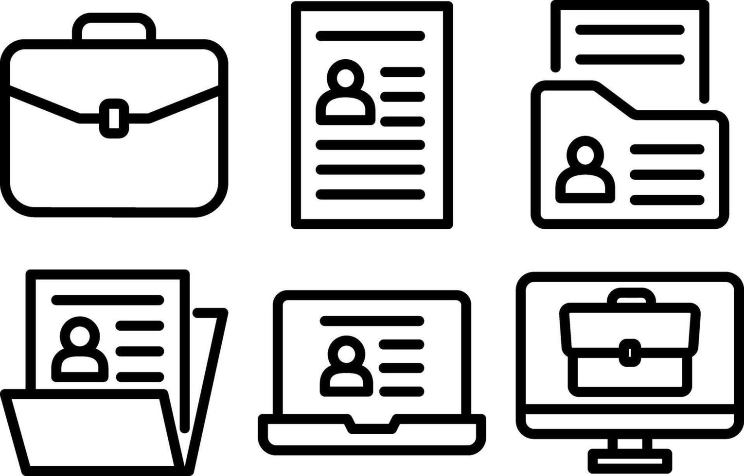 Professional Portfolio Briefcase Icon. Document Folder Organizer Corporate Office Work Carry Illustration. vector