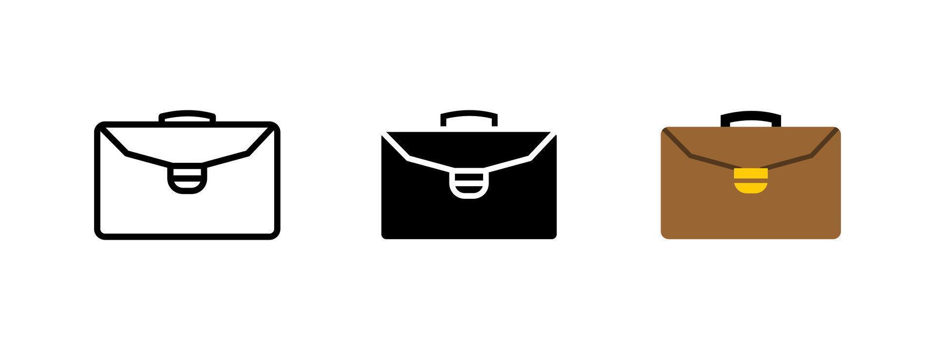 Suitcase work icon. Professional briefcase and business travel symbol. Office bag and career success illustration. Corporate document holder and executive accessory concept. vector