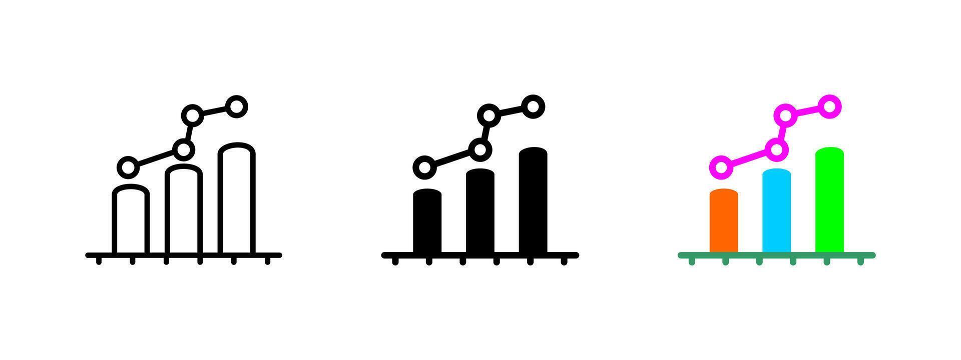 Chart icon. Business analytics symbol. Data visualization illustration. Financial report and performance graph sign. Market trend and economic metric pictogram. vector