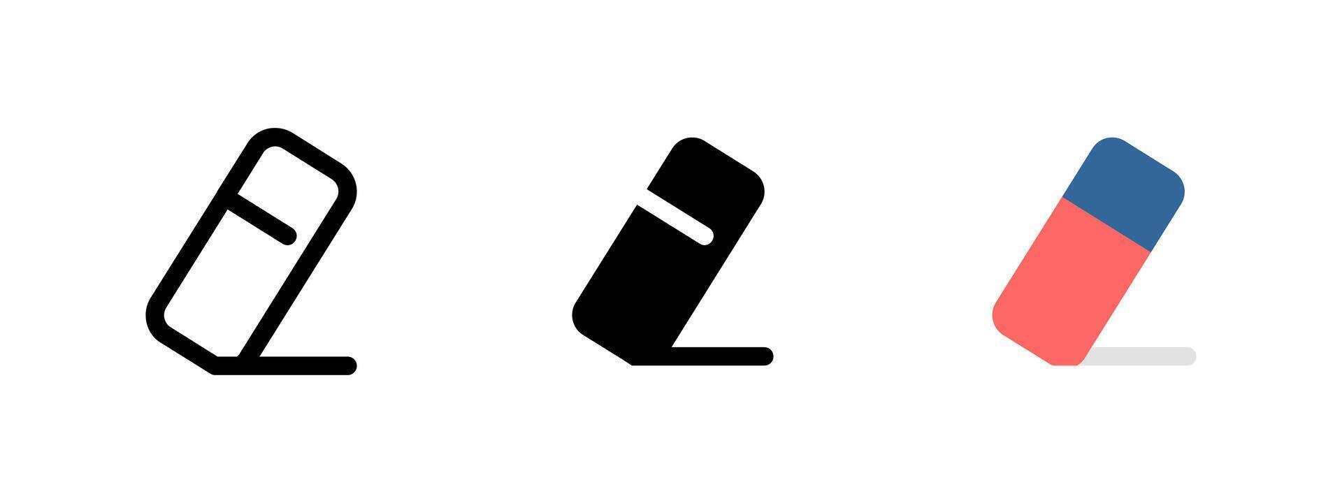 Eraser icon. Stationery and school supply symbol. Correction tool illustration. Office and drawing rubber pictogram. Mistake removal and writing accessory concept. vector