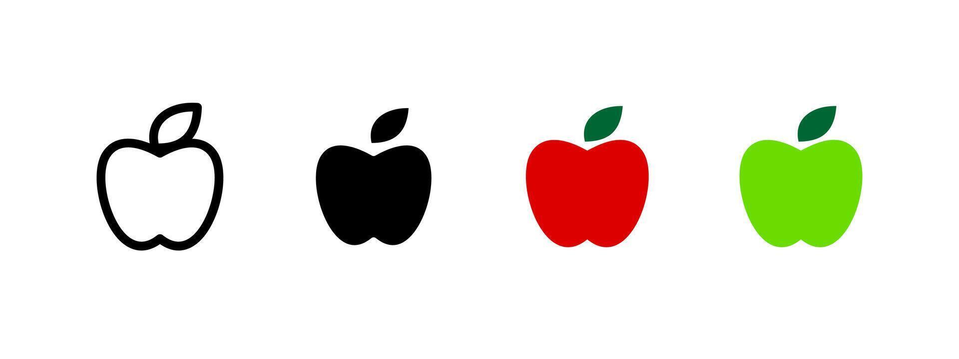 Apple icon. Fresh fruit symbol. Healthy nutrition and organic food illustration. Natural produce and diet pictogram. Farm and agriculture concept. vector