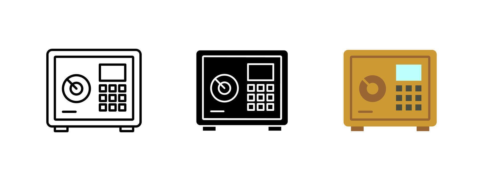 Vault safe icon. Security and protection symbol. Financial safety illustration. Banking deposit and wealth storage pictogram. Money investment and secure savings concept. vector