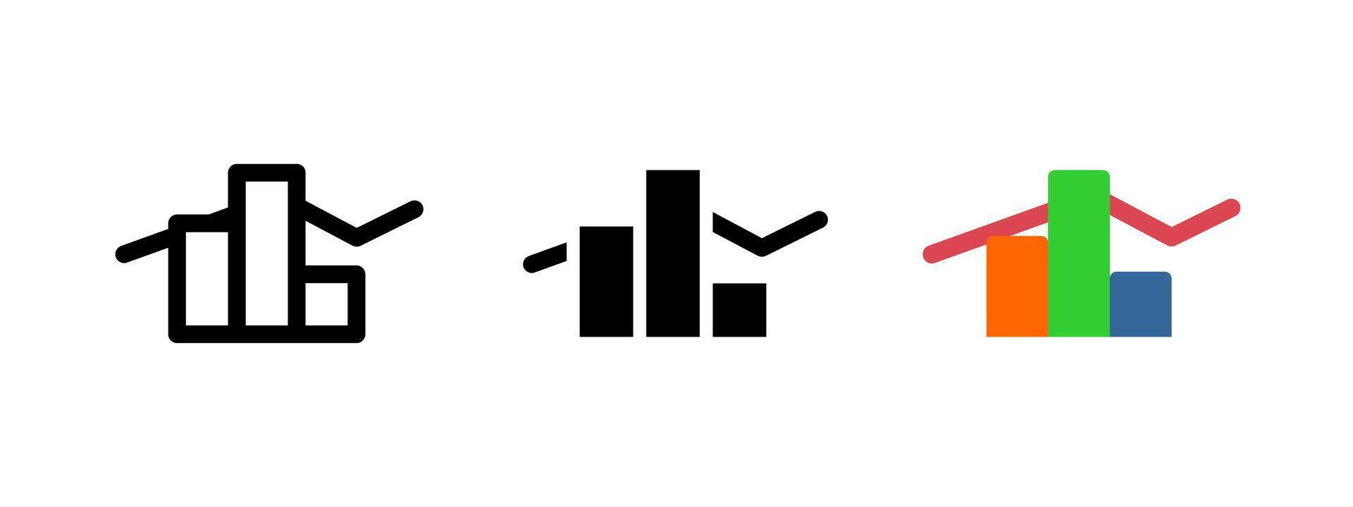 Statistics icon. Data analytics symbol. Business and finance illustration. Graph and trend pictogram. Financial growth sign. Investment performance and market research concept isolated. vector