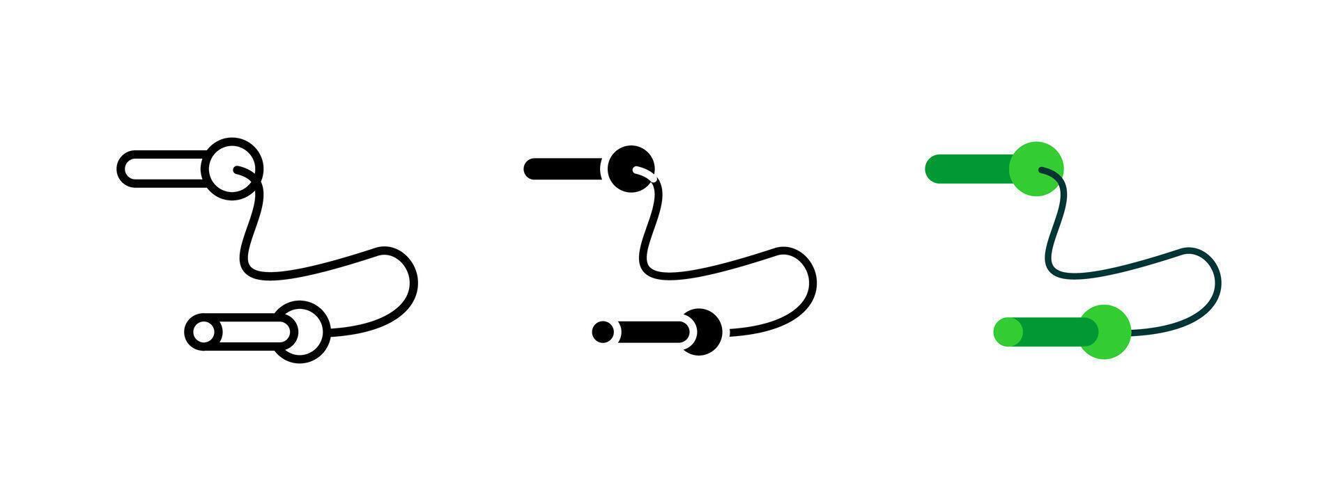 Jump rope icon. Skipping rope symbol. Fitness and exercise illustration. Cardio workout and agility training pictogram. Gym equipment for endurance, weight loss and physical activity concept. vector