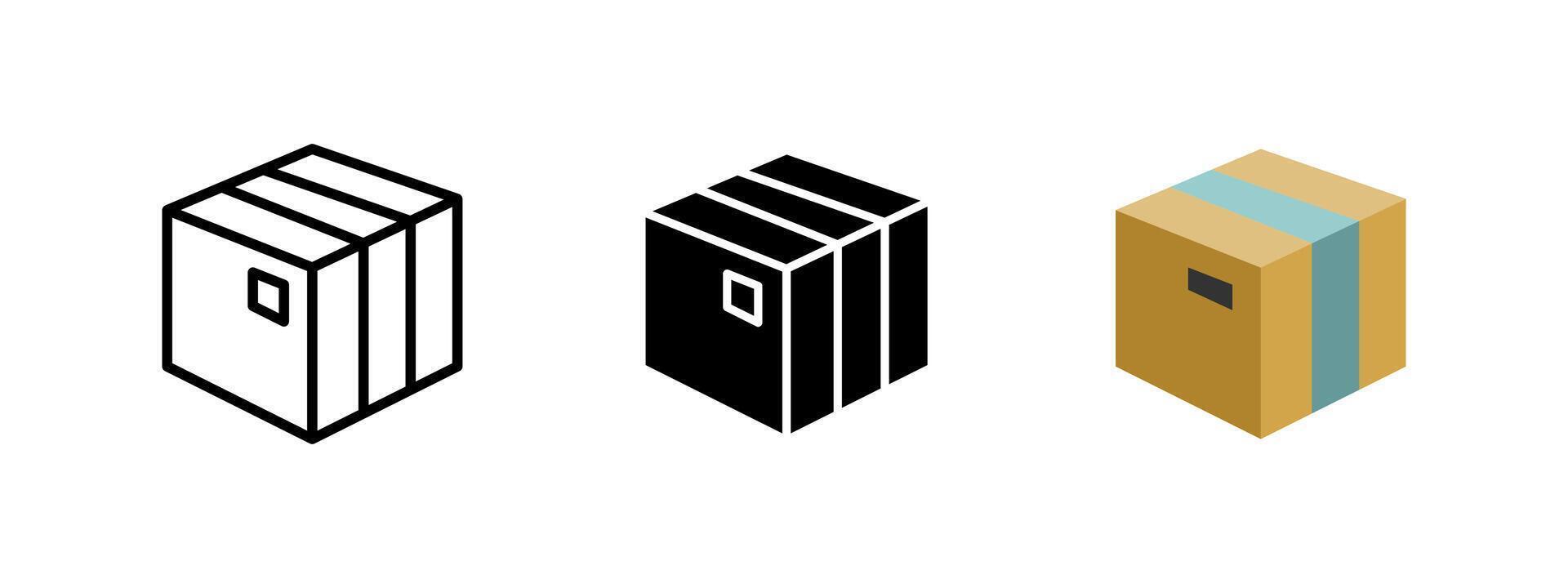 Delivery box icon. Shipping and package symbol. Logistics and transport illustration. Cardboard carton pictogram. Parcel and ecommerce concept. vector