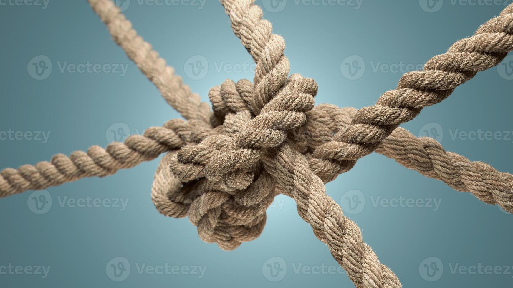 Intricate Weaving. A Close-Up of a Natural Rope Knot photo