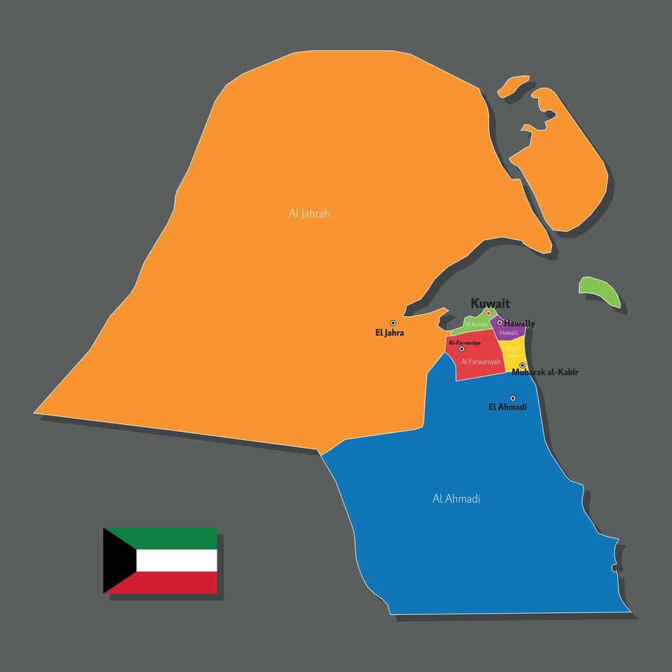 map of Kuwait vector
