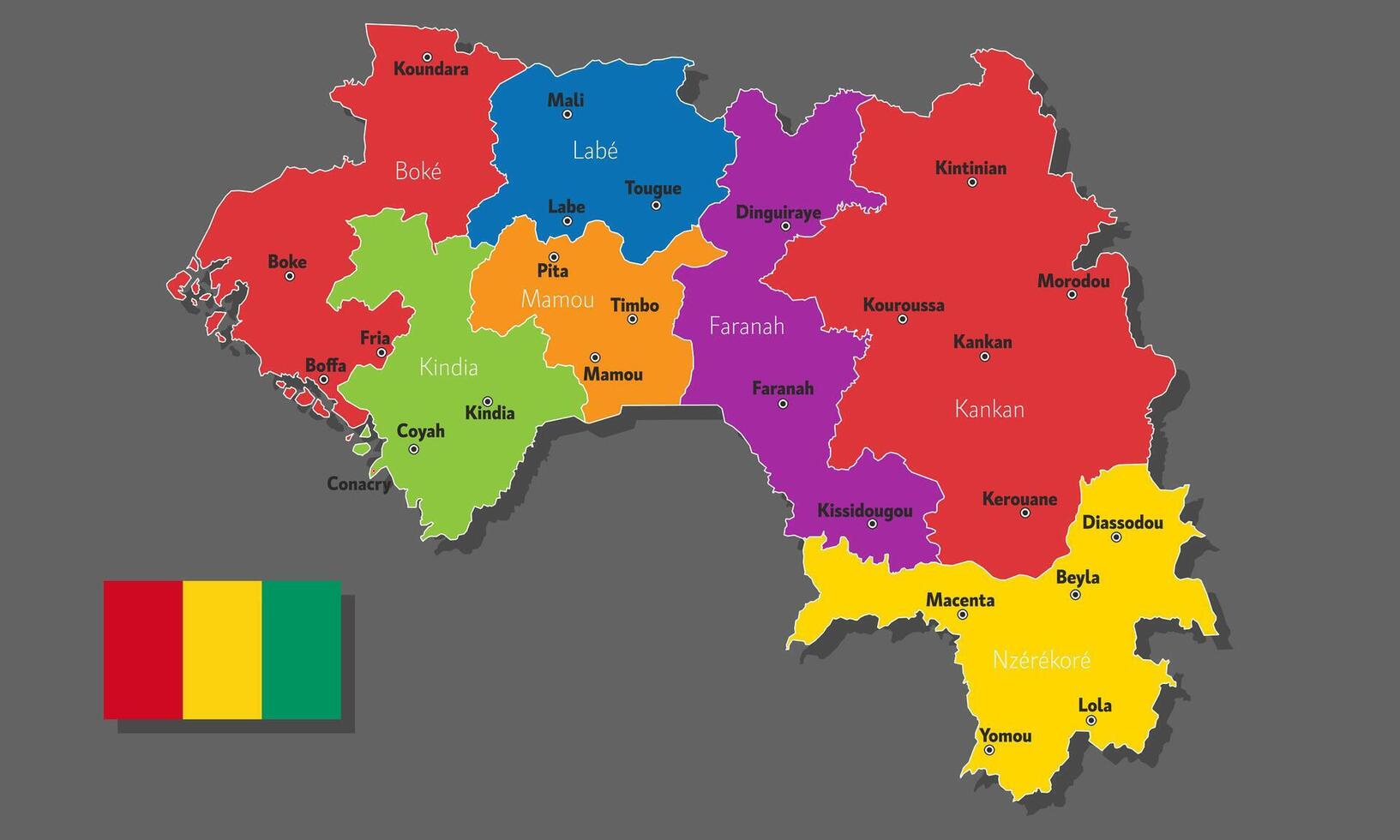map of Guinea vector