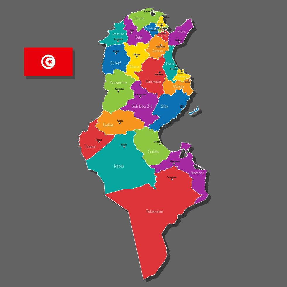 map of Tunisia vector
