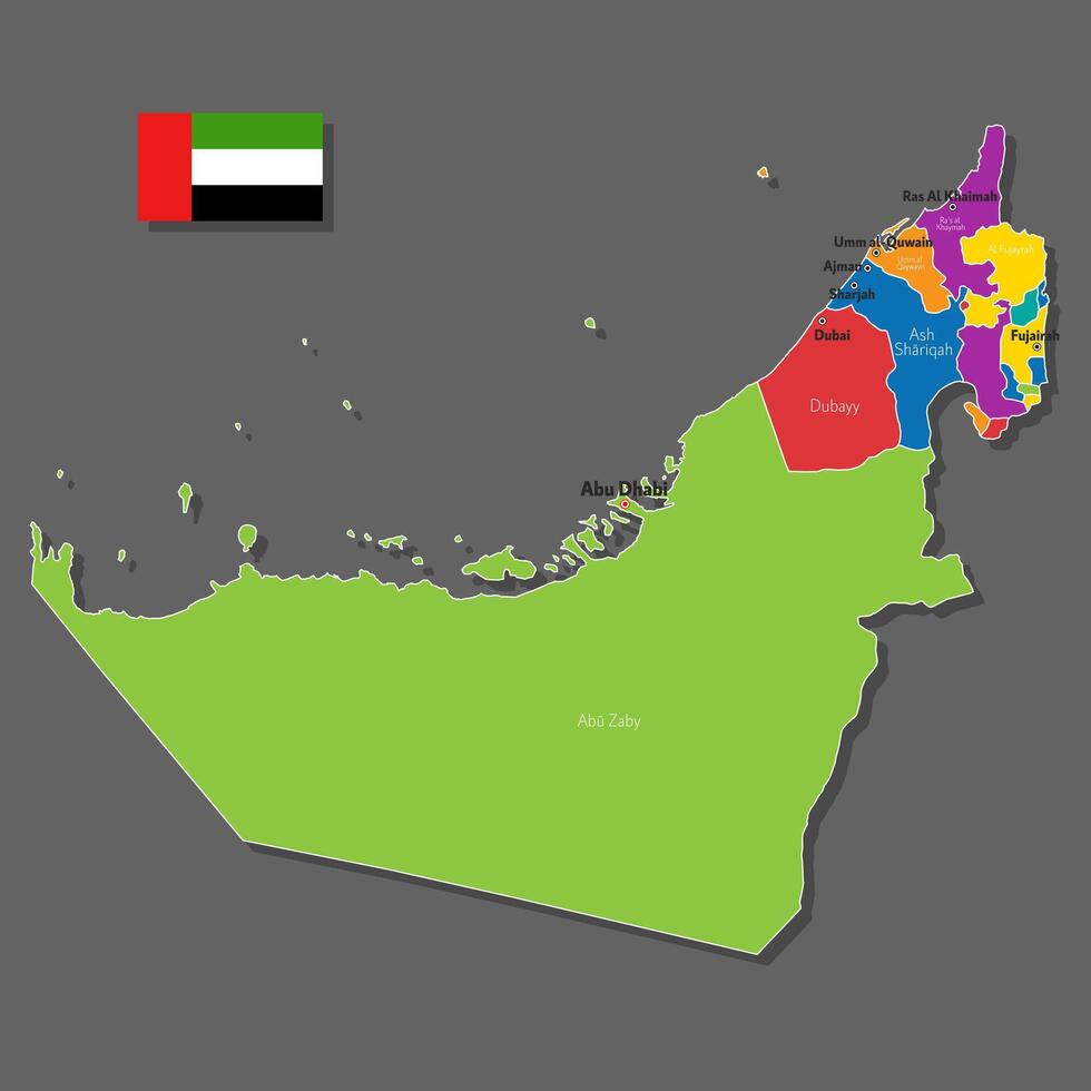 map of UAE vector