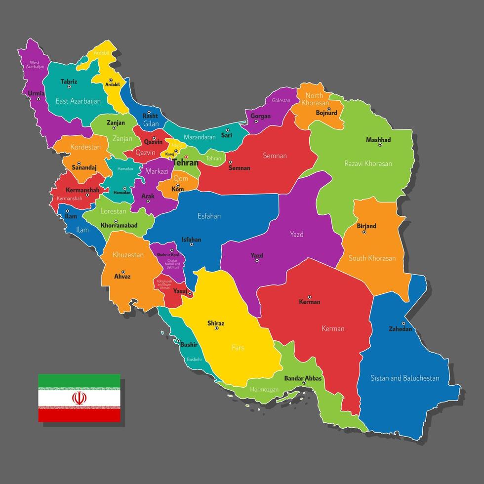 map of Iran vector
