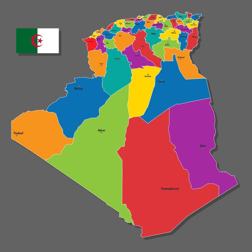 map of Algeria vector