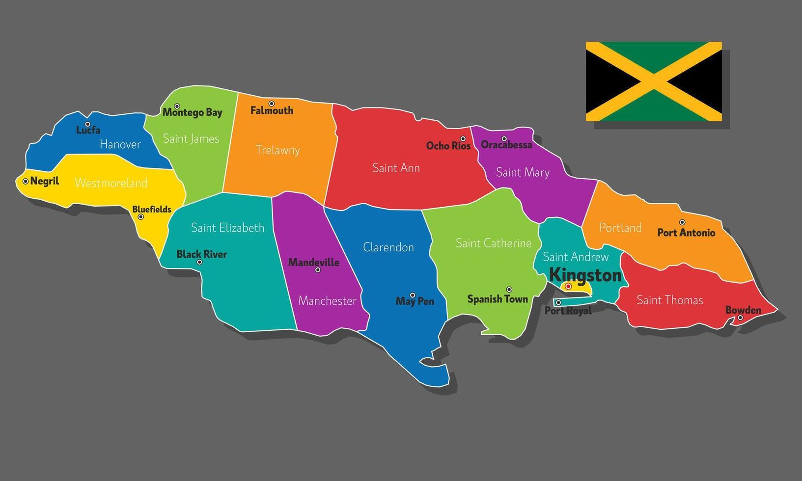 map of Jamaica vector
