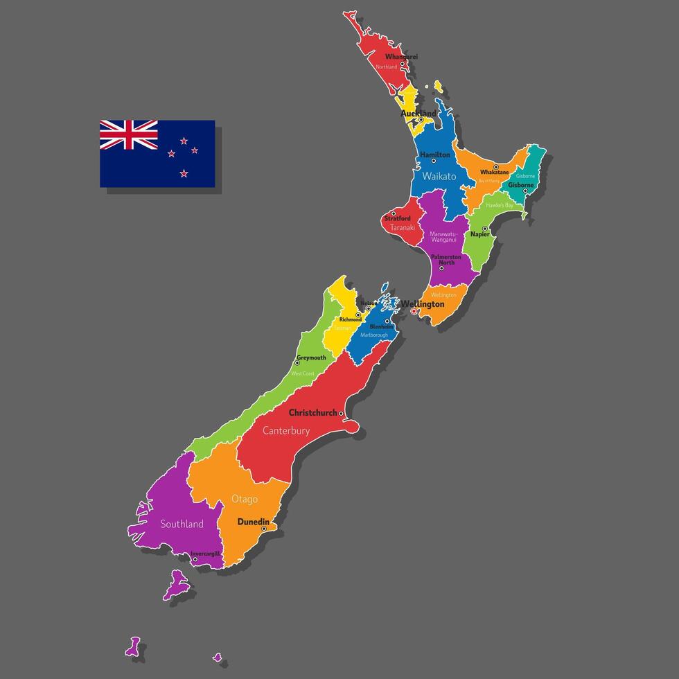 map of New Zealand vector