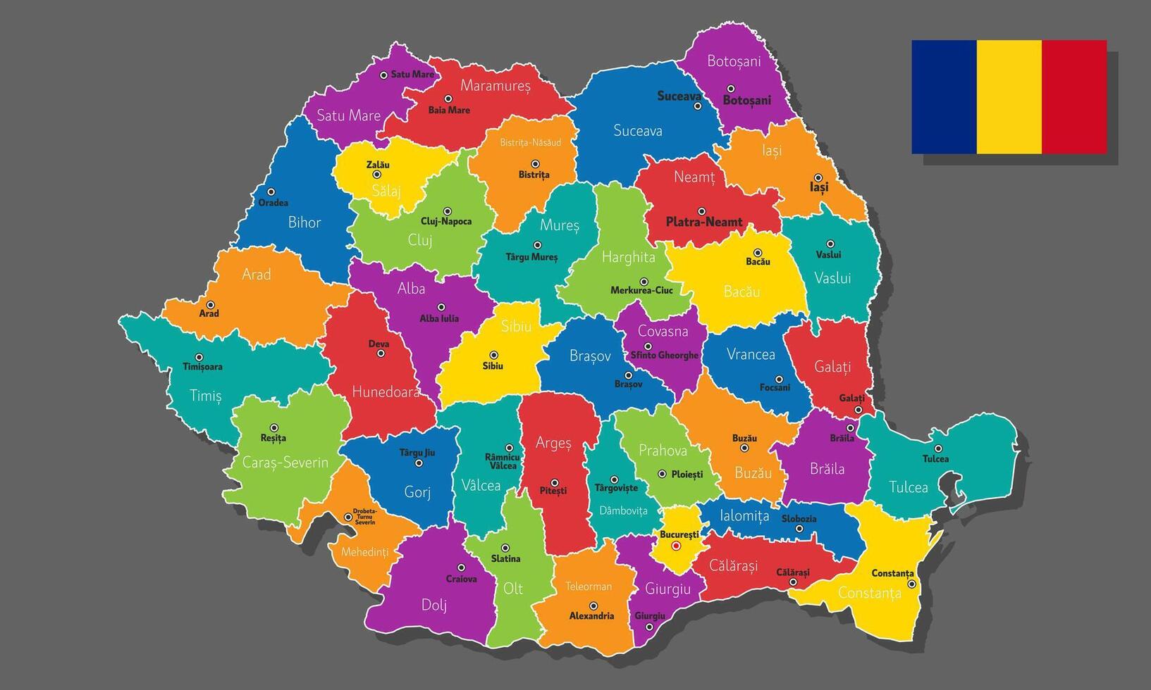 map of Romania vector