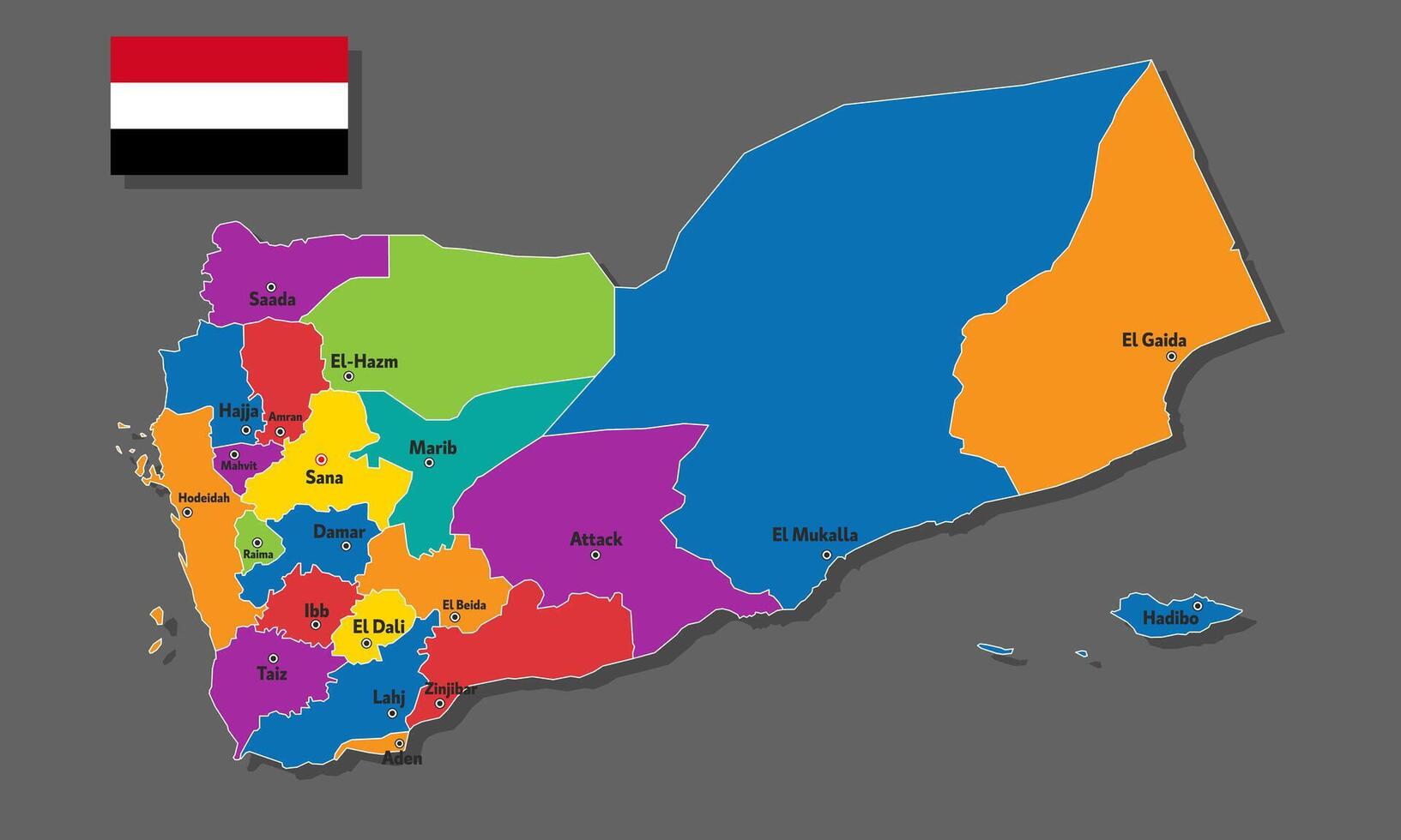map of Yemen vector