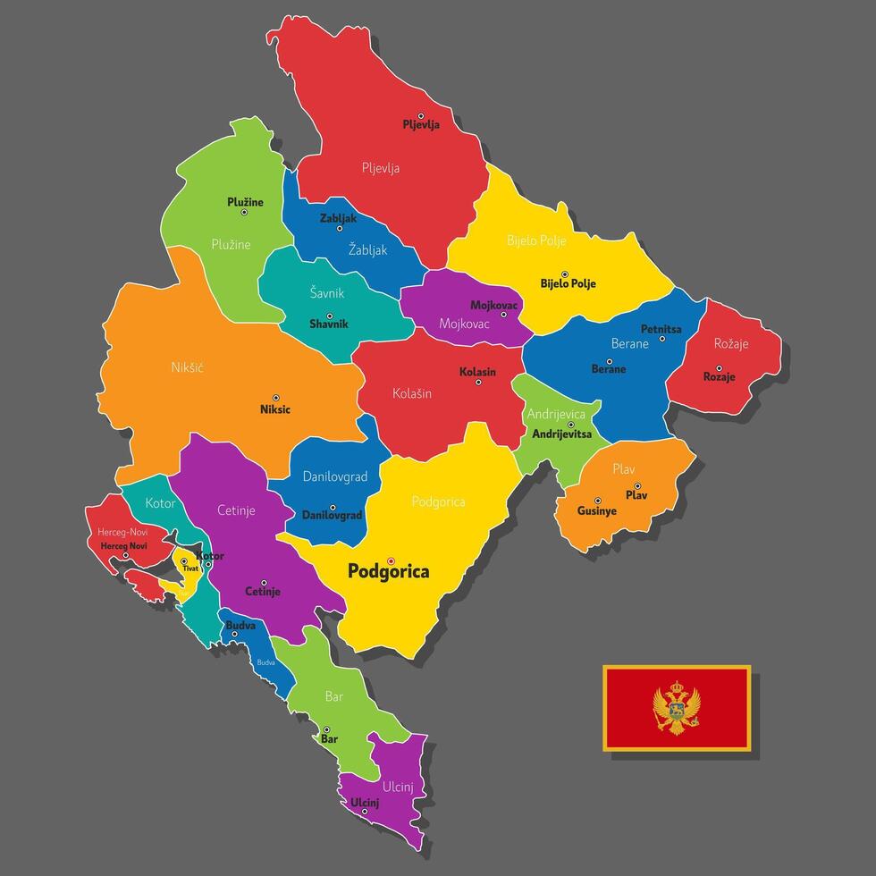 map of Montenegro vector