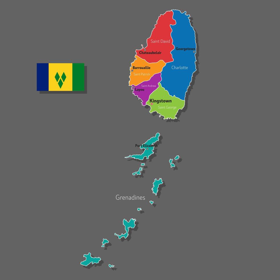 map of Saint Vincent and the Grenadines vector