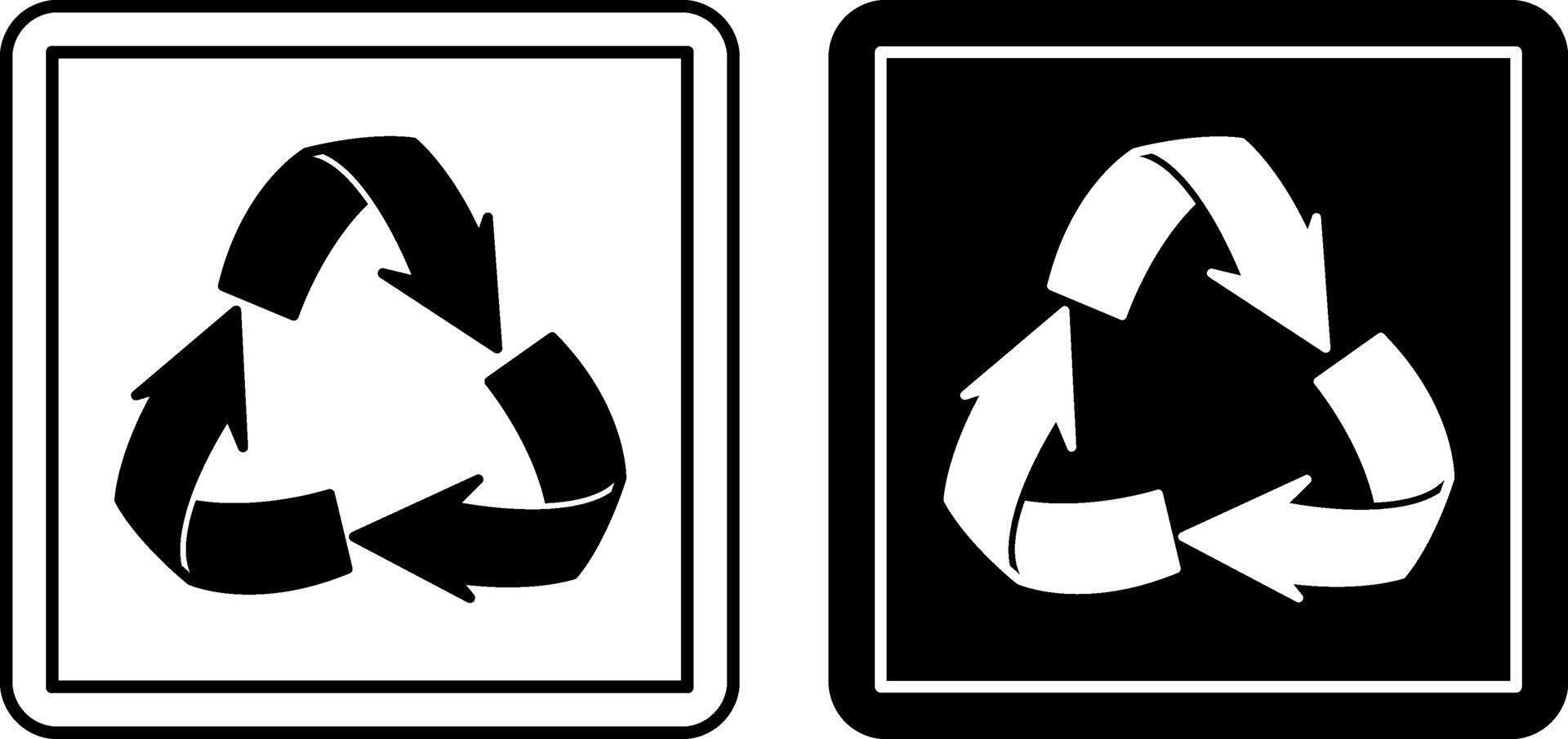 Recycled Icons. Labels for Cardboard Packaging. Warning Symbol, Handle with Care. Illustration on White and Black Background. vector