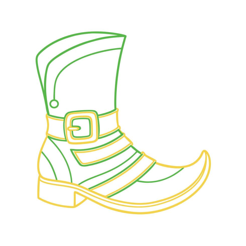 Leprechauns Green Boot, Irish Folklore, Mythical Footwear, St. Patrick's Day vector