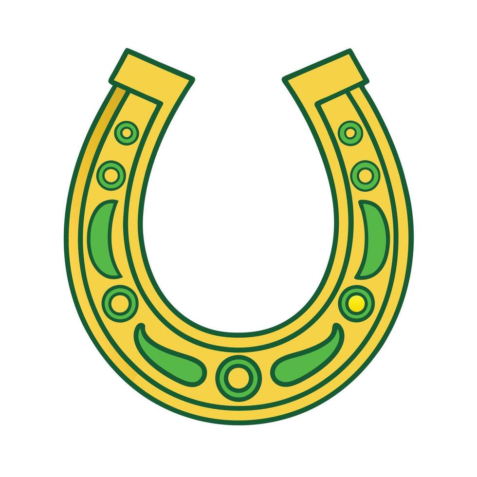 Lucky Golden Horseshoe Charm, Irish Symbol, Good Luck, St. Patrick's Day vector