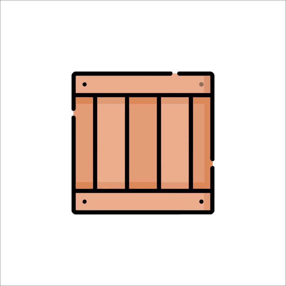 Wooden crate icon illustration vector