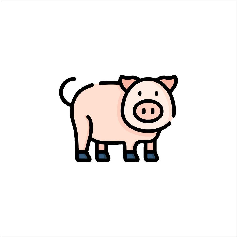A pig is standing in front of a white background vector